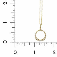 18K Yellow Gold Graduated Circle Diamond Pendant