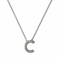 Roberto Coin 18K White Gold "C" Initial Diamond Necklace