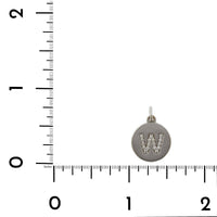 14K White Gold "W" Disc