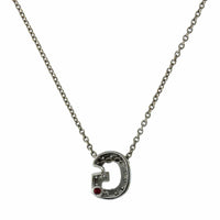 Roberto Coin 18K White Gold "G" Initial Diamond Necklace