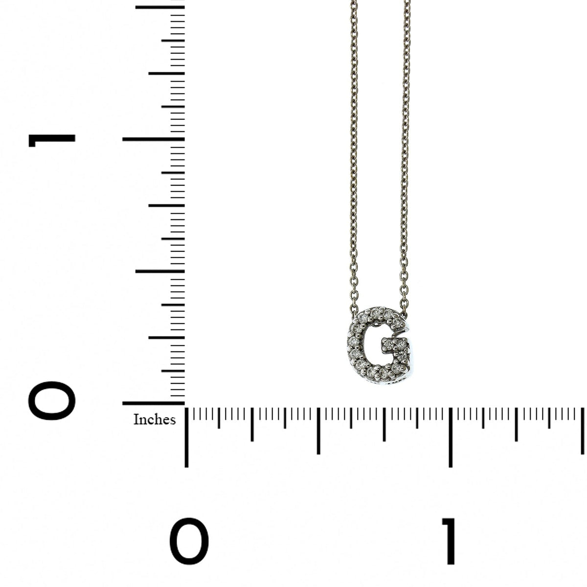 Roberto Coin 18K White Gold "G" Initial Diamond Necklace