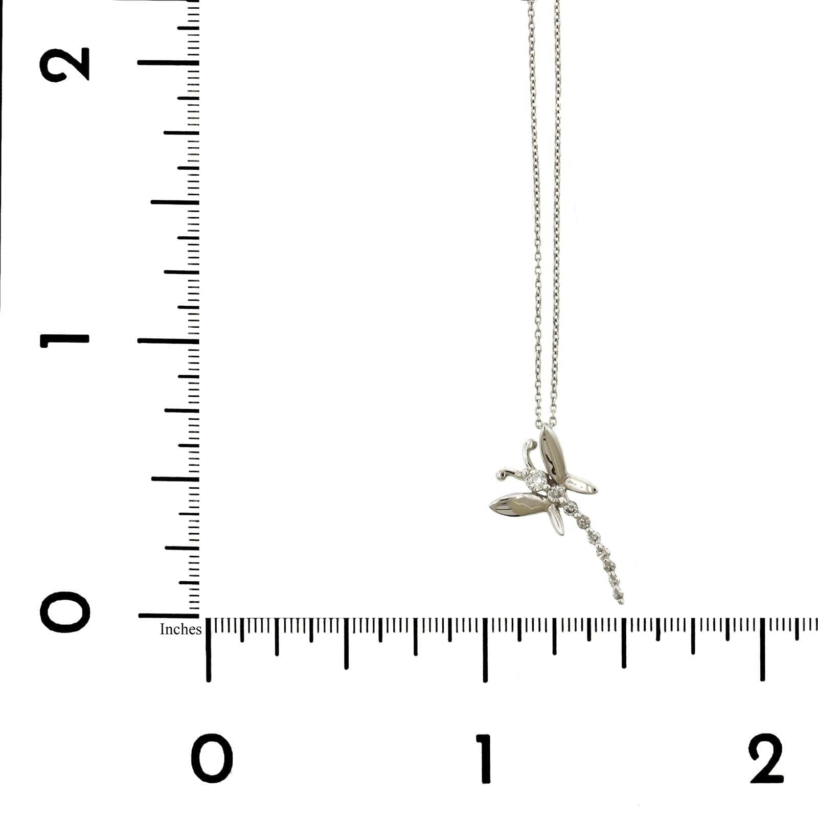 14K White Gold Dragonfly Pendant