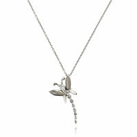 14K White Gold Dragonfly Pendant