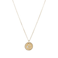 Initial Charm Necklace with Diamonds in 18K Gold