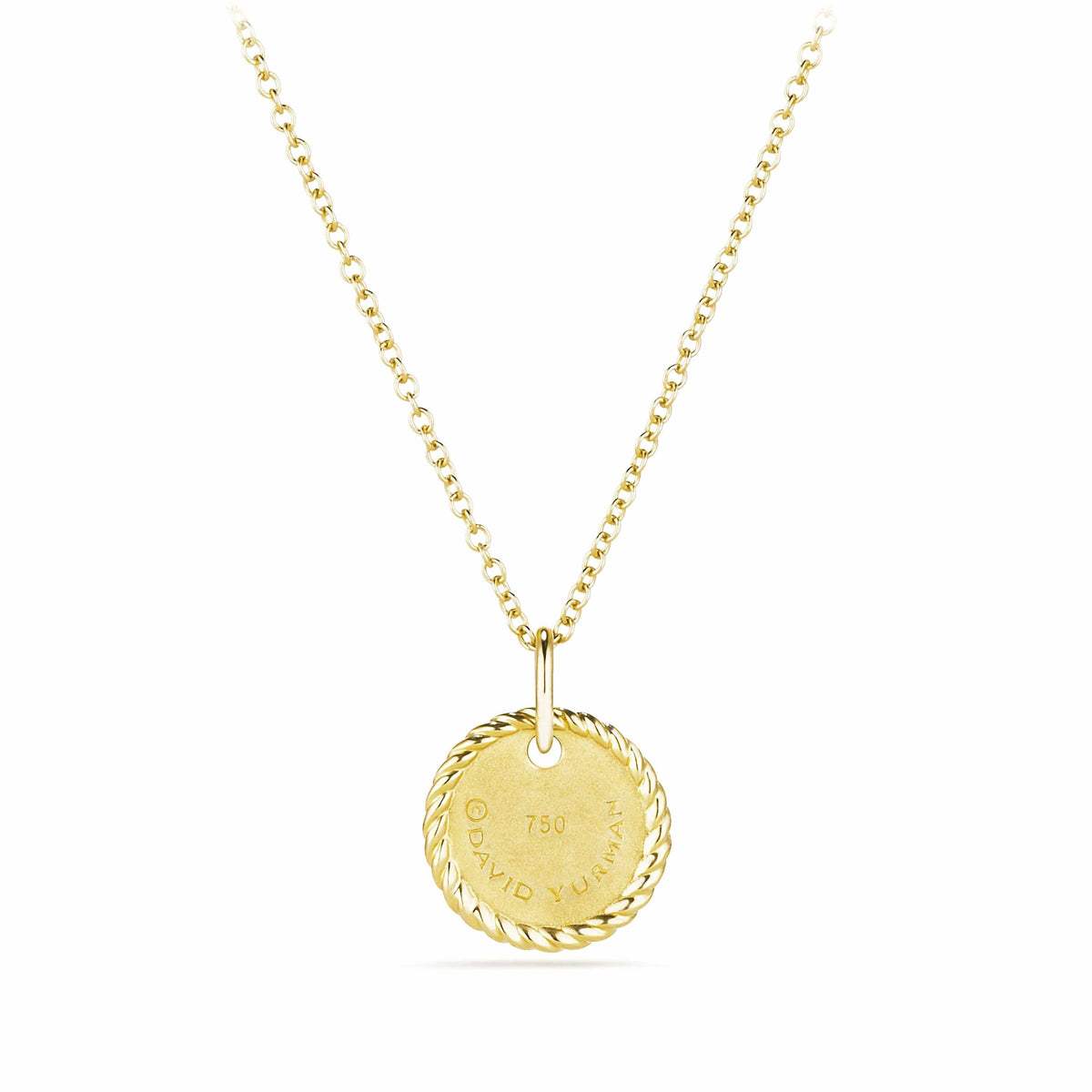 Initial Charm Necklace with Diamonds in 18K Gold