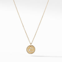 Initial Charm Necklace with Diamonds in 18K Gold