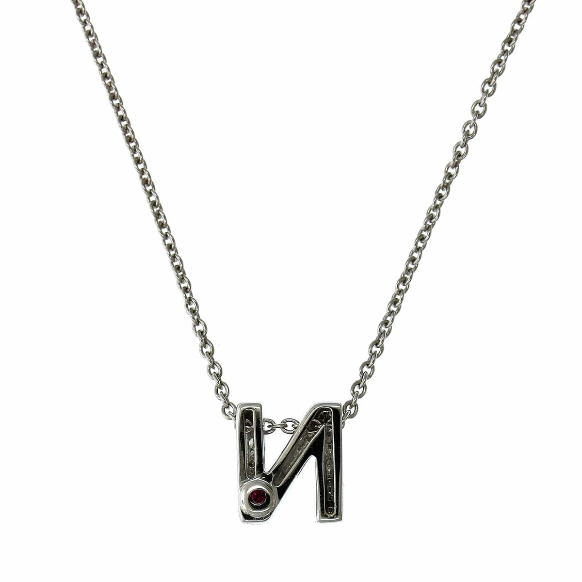 Roberto Coin 18K White Gold "N" Initial Diamond Necklace