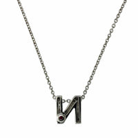 Roberto Coin 18K White Gold "N" Initial Diamond Necklace