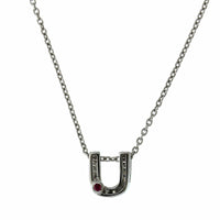 Roberto Coin 18K White Gold "U" Initial Diamond Necklace