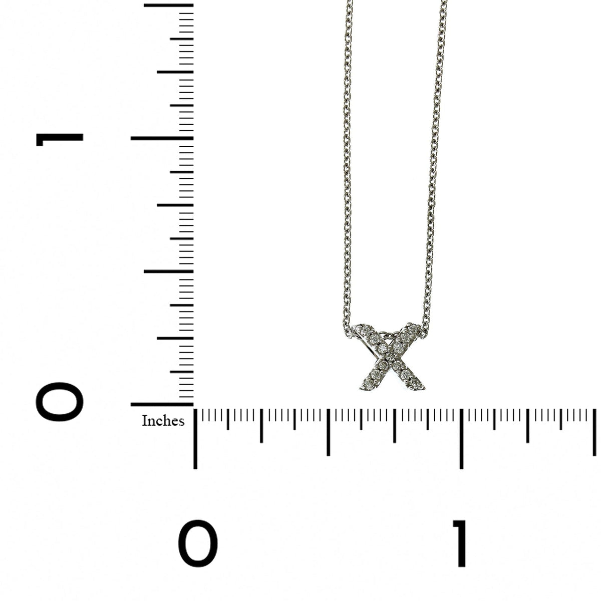 Roberto Coin 18K White Gold "X" Initial Diamond Necklace