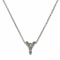 Roberto Coin 18K White Gold "Y" Initial Diamond Necklace