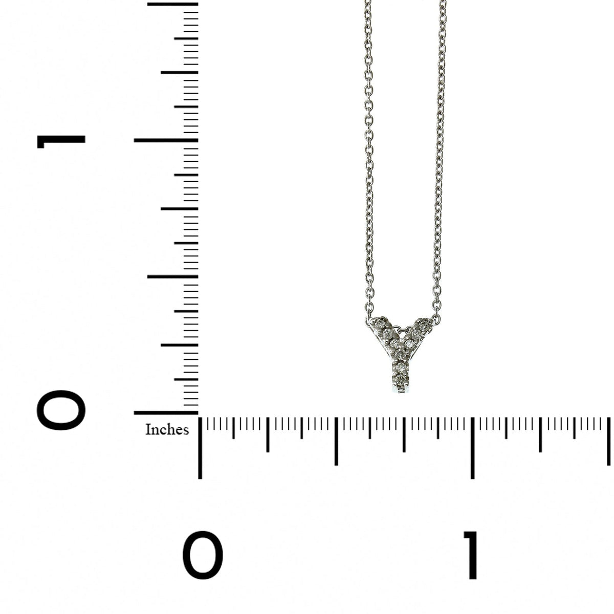Roberto Coin 18K White Gold "Y" Initial Diamond Necklace