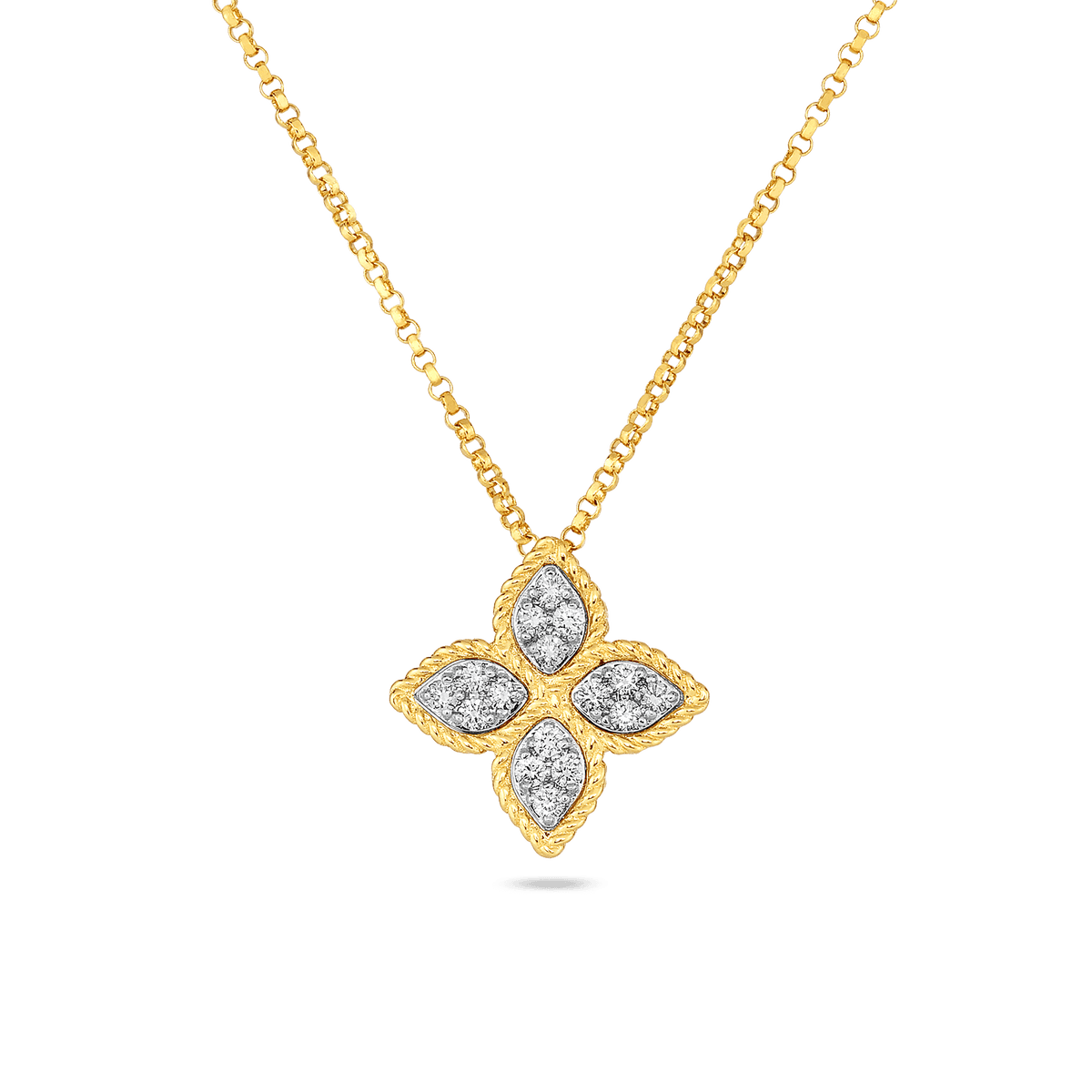 Roberto Coin 18K Yellow Gold Flower Diamond Pendant