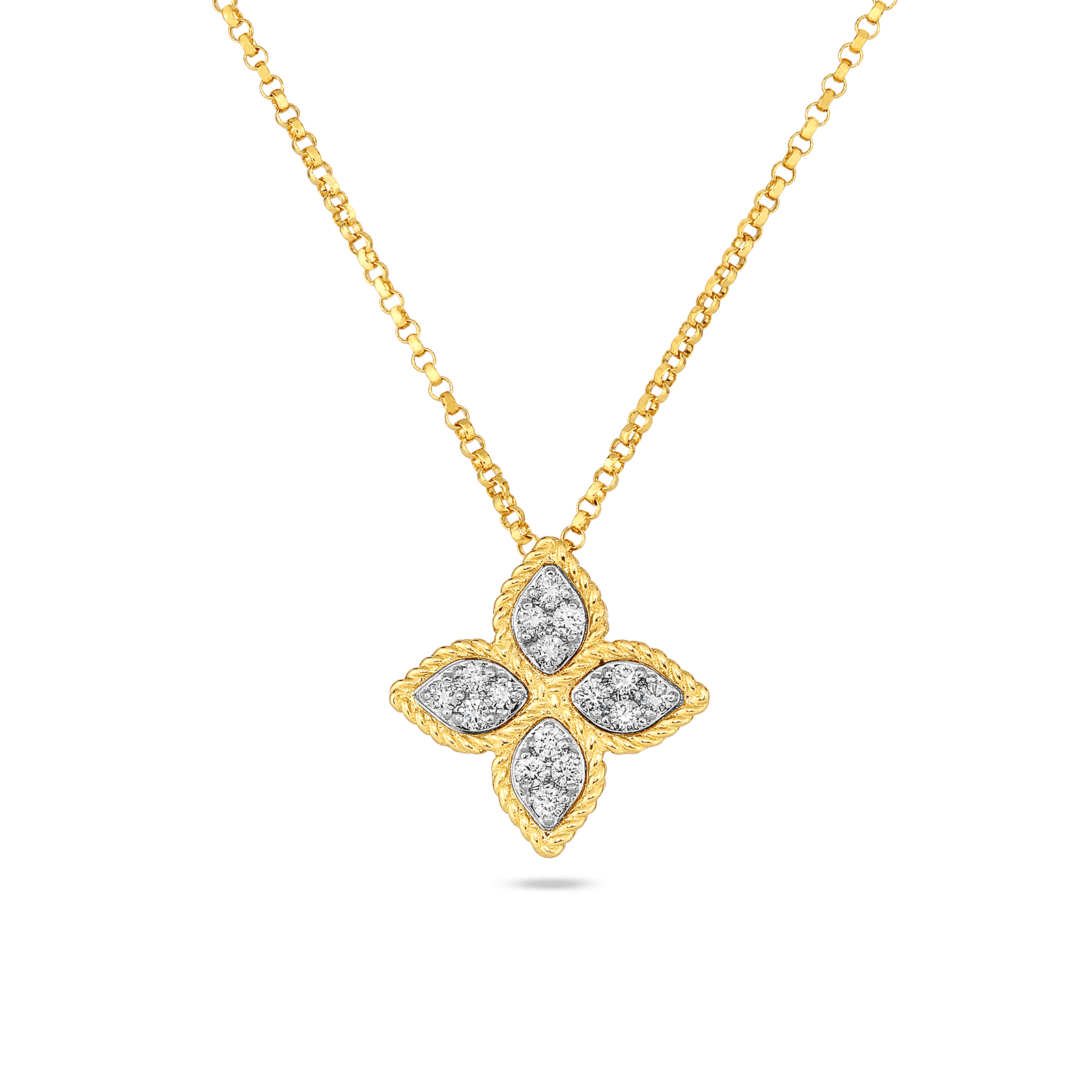 Roberto Coin 18K Yellow Gold Flower Diamond Pendant