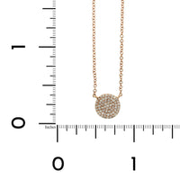 14K Rose Gold Small Diamond Disc Pendant