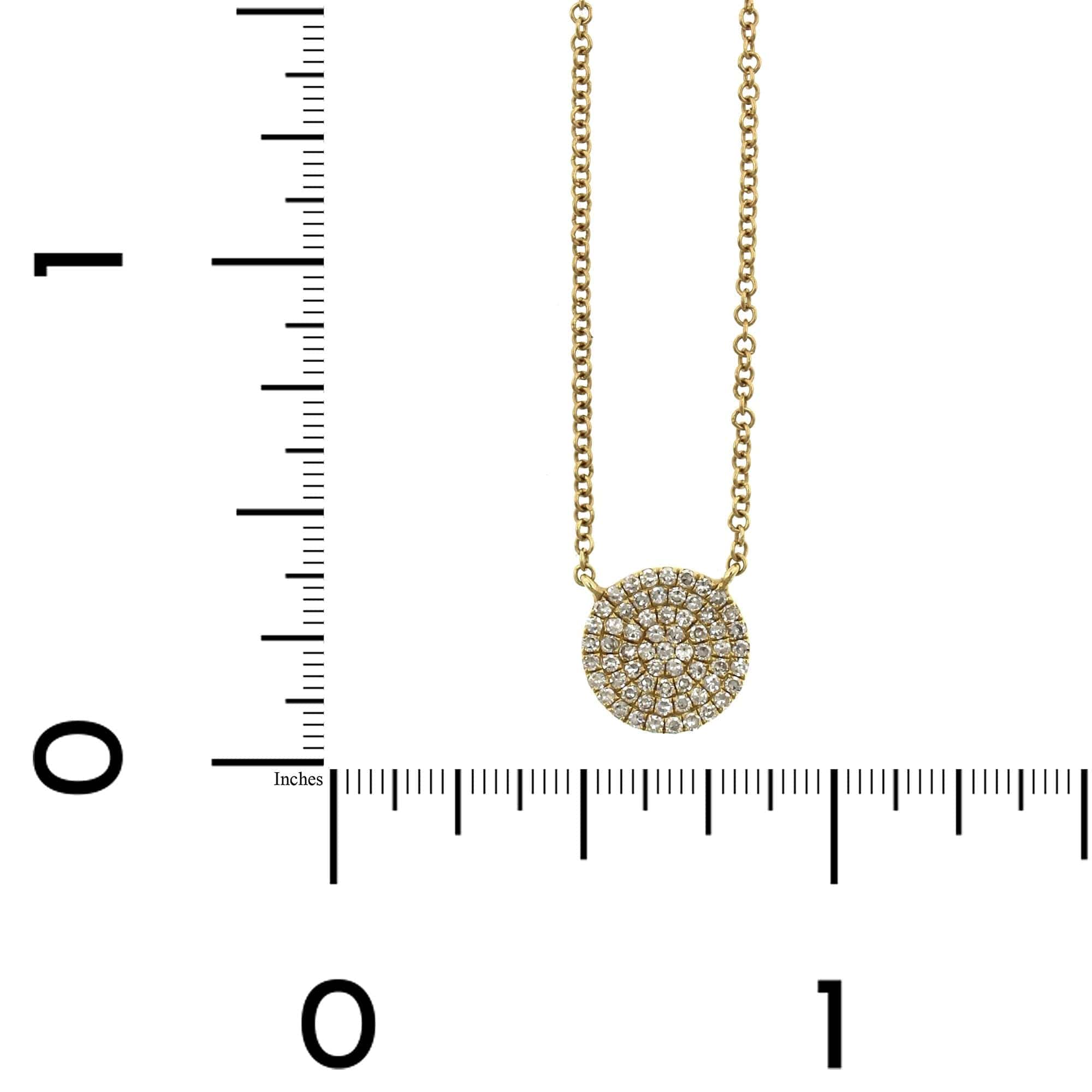 14K Yellow Gold Small Diamond Disc Pendant