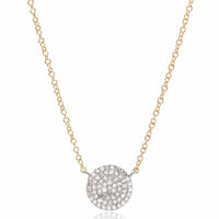 14K Yellow Gold Diamond Circle Necklace