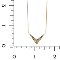 14K Yellow Gold Diamond V Necklace