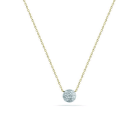 14K Yellow Gold Diamond Disc Necklace