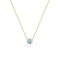 14K Yellow Gold Diamond Disc Necklace
