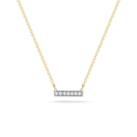 14K Yellow Gold Diamond Bar Necklace