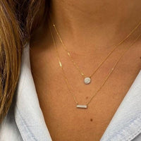 Dana Rebecca 14K Yellow Gold Mini Diamond Bar Necklace