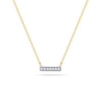 14K Yellow Gold Diamond Bar Necklace