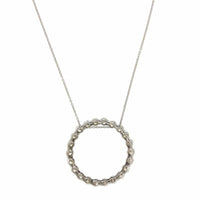 14K White Gold Diamond Circle Necklace