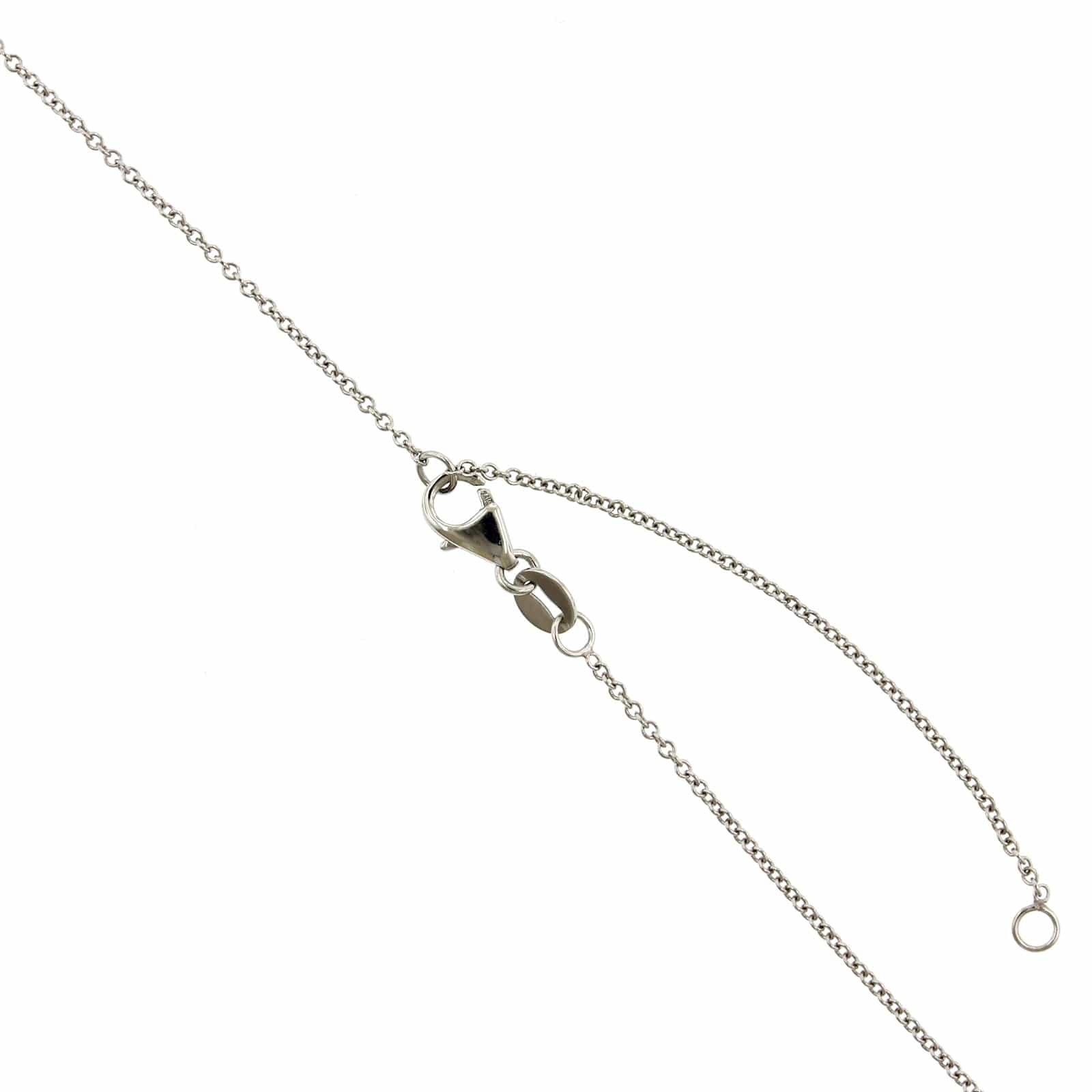 14K White Gold Diamond Circle Necklace