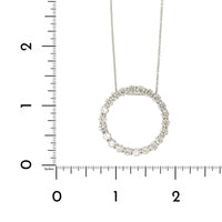 14K White Gold Diamond Circle Necklace