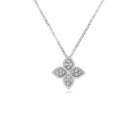 Roberto Coin 18K White Gold Diamond Flower Pendant
