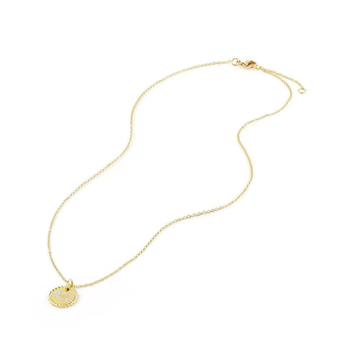 "G" Pendant with Diamonds in Gold on Chain
