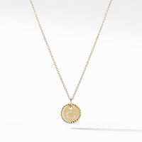 "G" Pendant with Diamonds in Gold on Chain