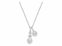 18K White Gold Diamond Duo Pendant