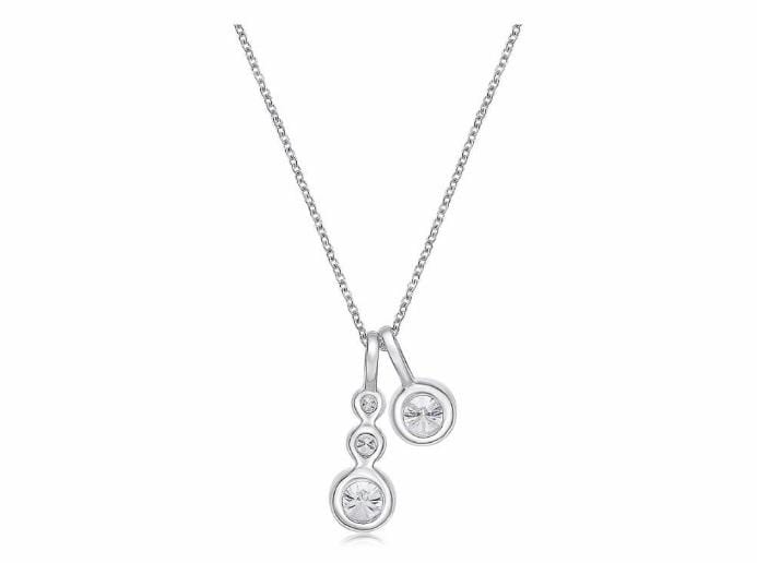 18K White Gold Diamond Duo Pendant