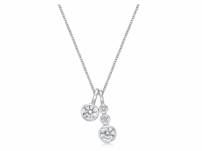 18K White Gold Diamond Duo Pendant