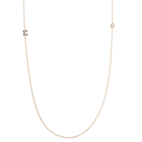 14K Yellow Gold Tiny Letter Diamond "E" Necklace