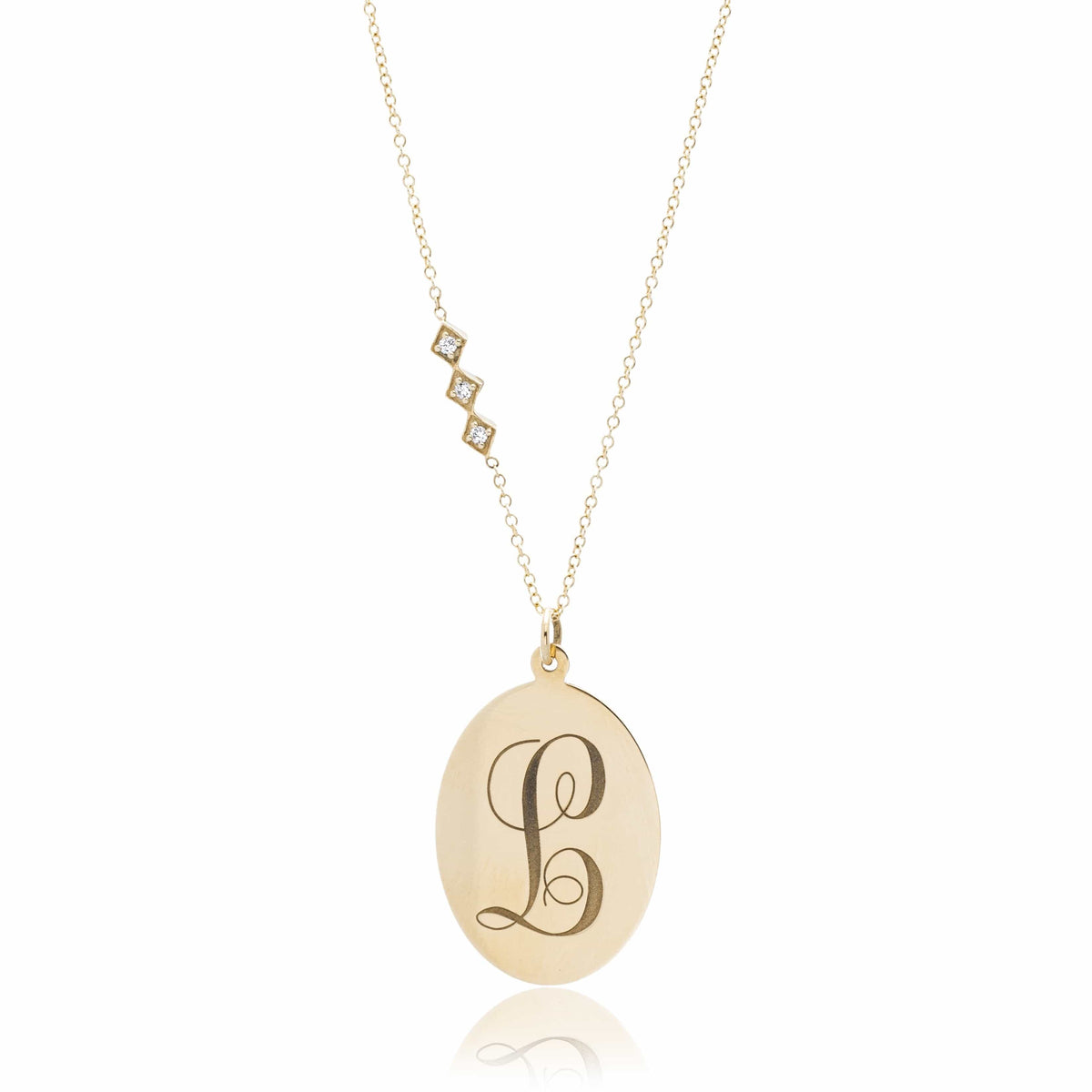 14K Yellow Gold Monogrammed Necklace