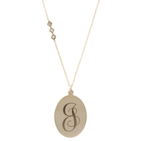 14K Yellow Gold Monogram Disc Diamond Pendant