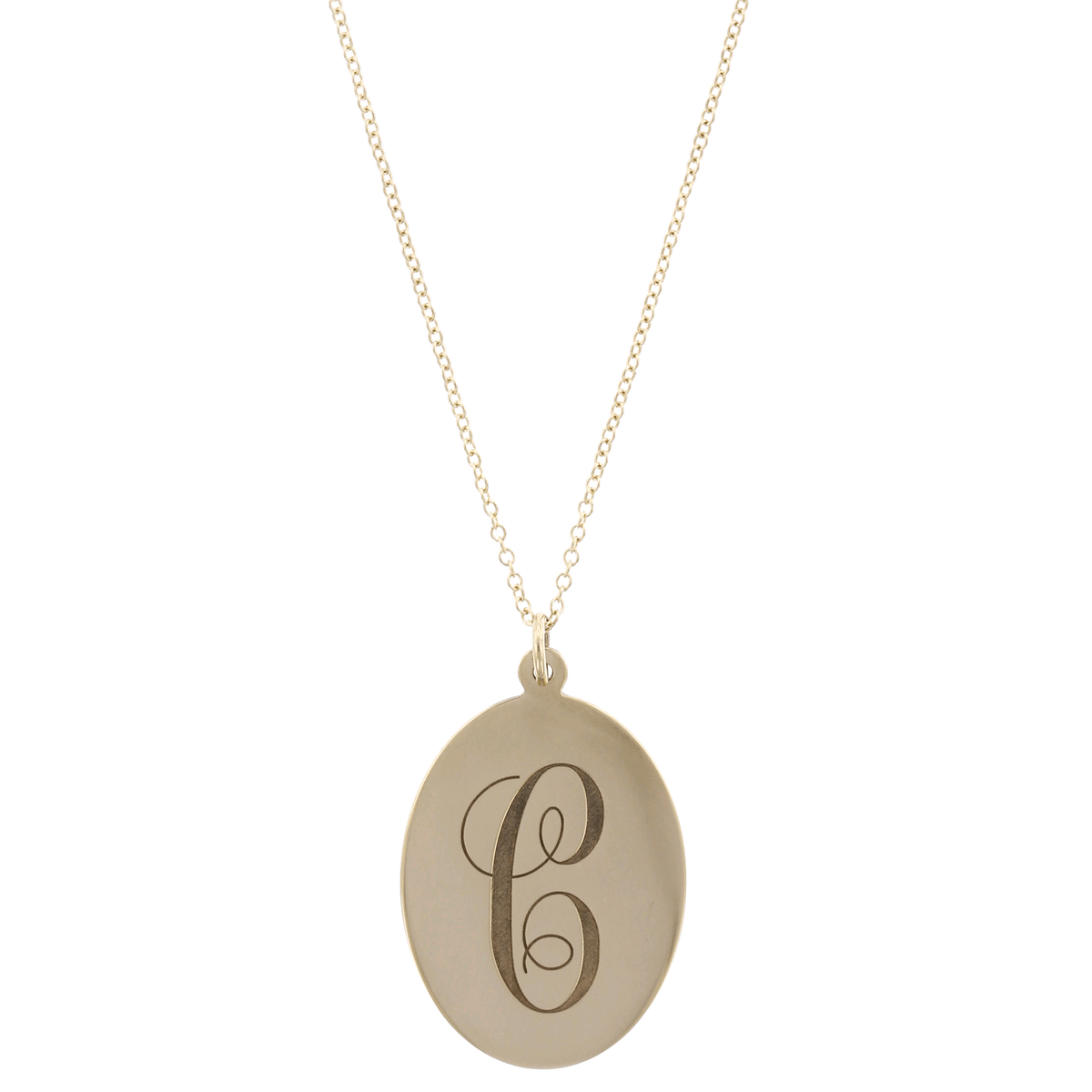 14K Yellow Gold Monogram Disc Pendant