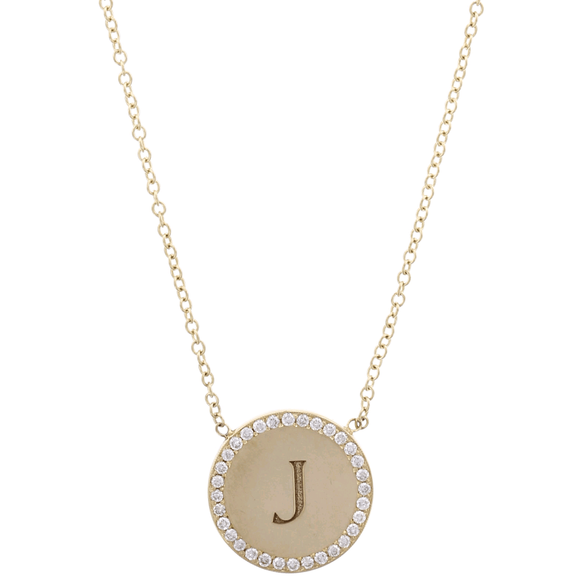 14K Yellow Gold Initial Pendant