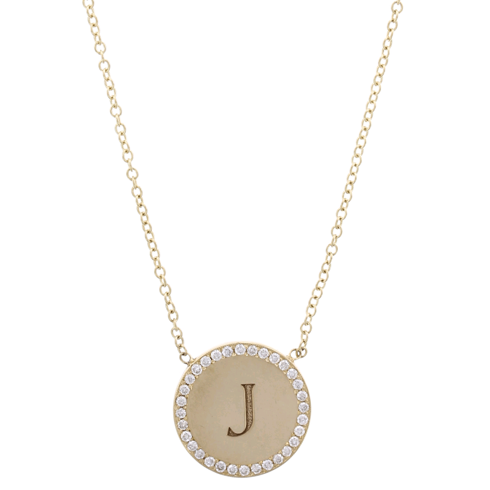 14K Yellow Gold Initial Pendant