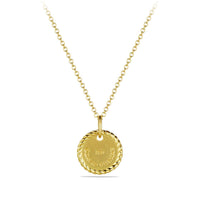 "F" Pendant with Diamonds in Gold on Chain