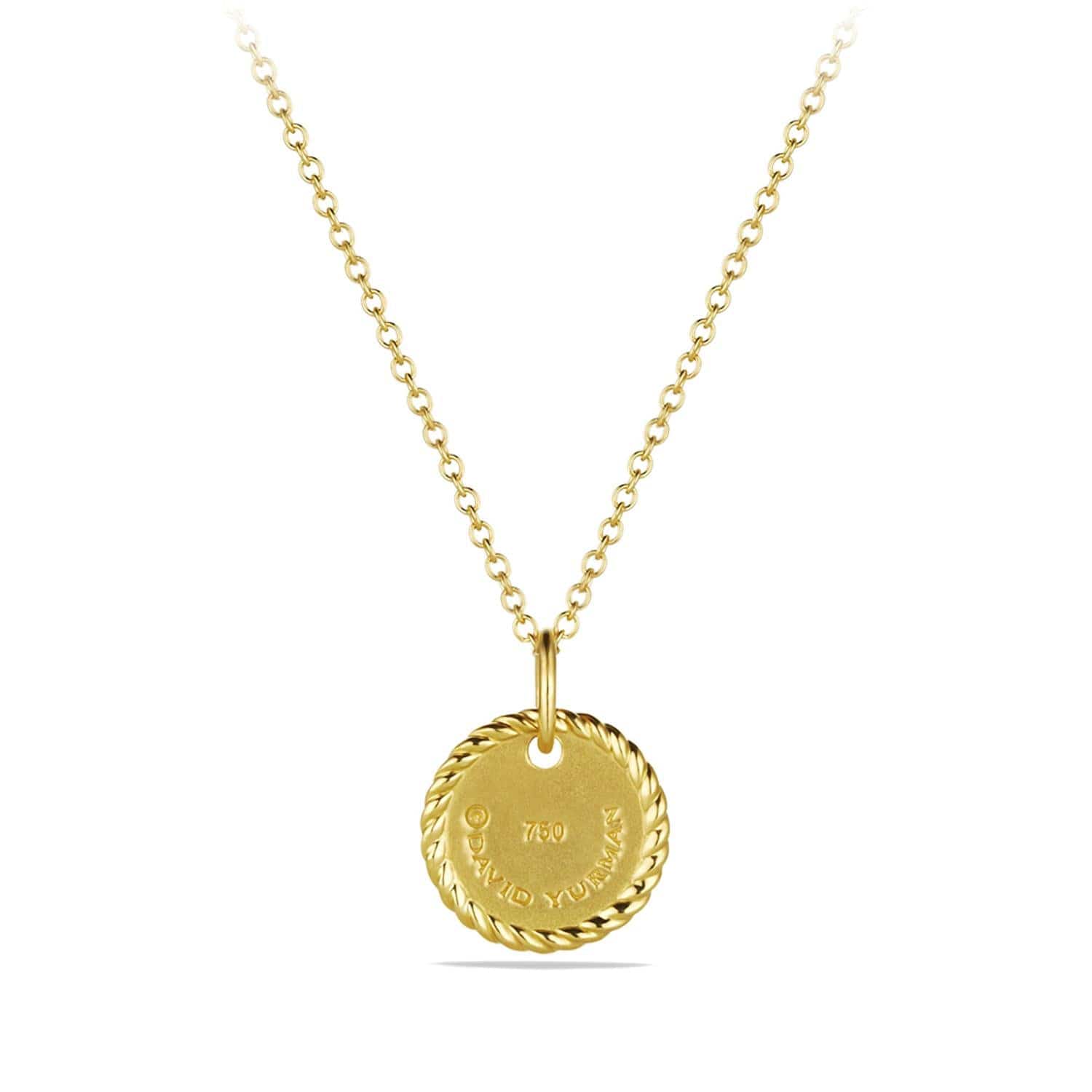 "F" Pendant with Diamonds in Gold on Chain
