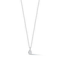 14K White Gold Petite Diamond Teardrop Necklace
