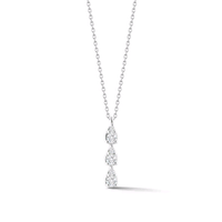 14K White Gold Triple Drop Diamond Pendant