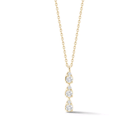 14K Yellow Gold Triple Drop Diamond Pendant