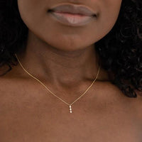 Dana Rebecca 14K Yellow Gold Triple Drop Diamond Pendant Necklace