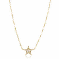 14K Yellow Gold Diamond Star Pendant