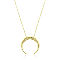 18K Yellow Gold Diamond Crescent Star Pendant